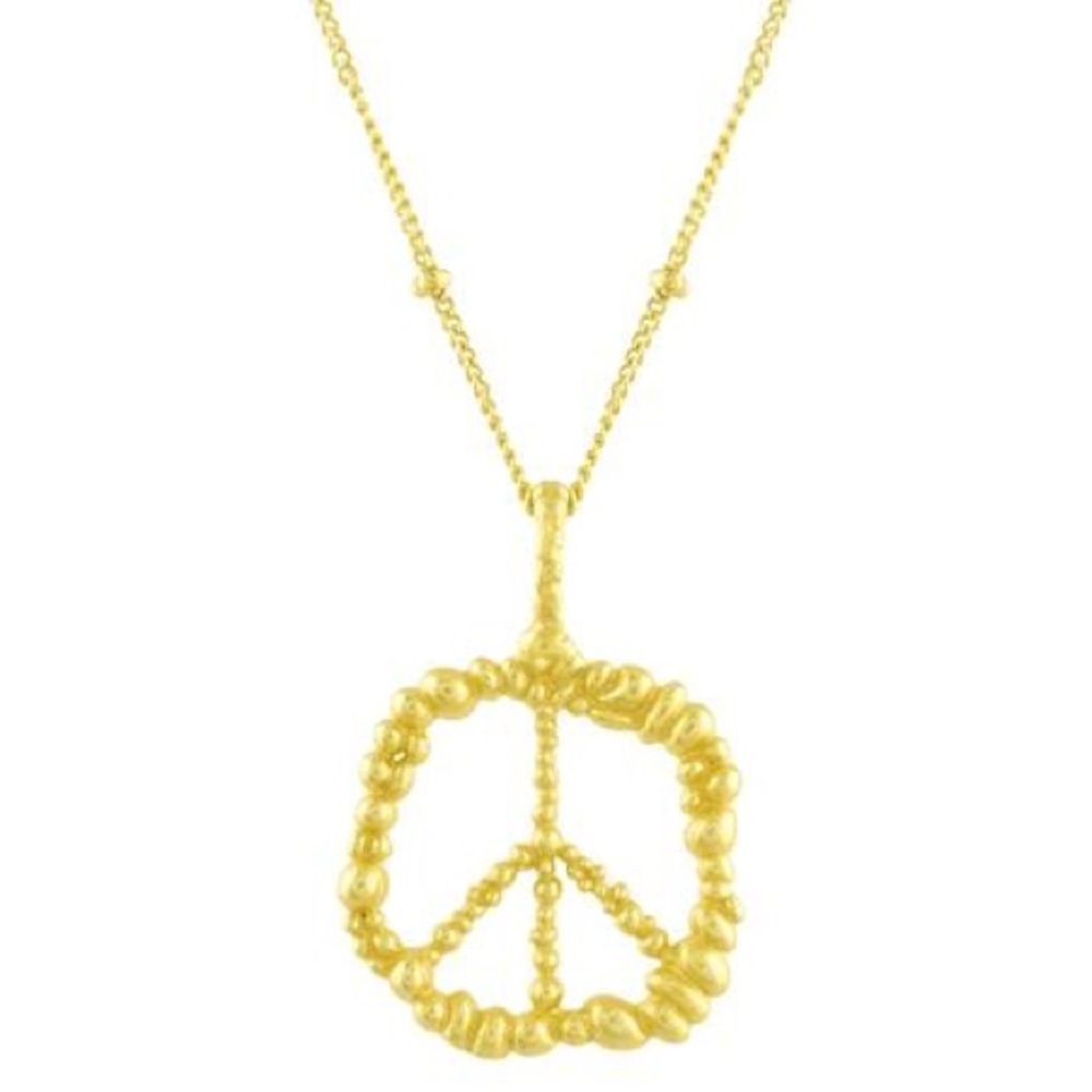 Chic Gold Peace Pendant Necklace